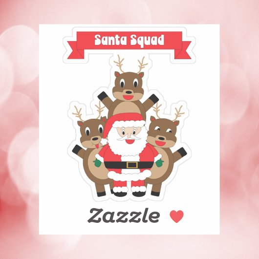 Kerstman Squad Kerstrendier Grappig Sticker