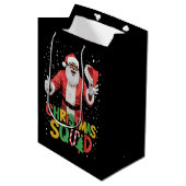 Kerstman Squad Zwart Afrikaans Amerikaans Medium Cadeauzakje (Voorkant Gekanteld)