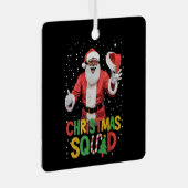 Kerstman Squad Zwart Afrikaans Amerikaans Metalen Ornament (Voorkant Rechts)