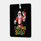 Kerstman Squad Zwart Afrikaans Amerikaans Metalen Ornament (Voorkant links)