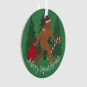Kerstman squatch kerst met Jouw naam en jaar Ornament (voorkant)