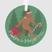 Kerstman squatch kerst met Jouw naam en jaar Ornament (achterkant)