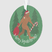 Kerstman squatch kerst met Jouw naam en jaar Ornament (voorkant)