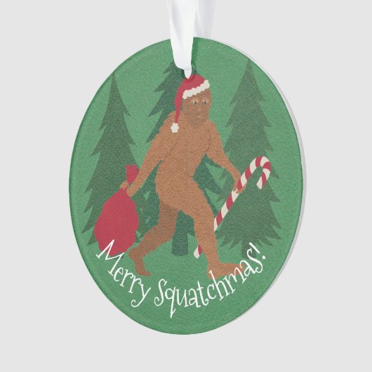 Kerstman squatch kerst met Jouw naam en jaar Ornament (voorkant)