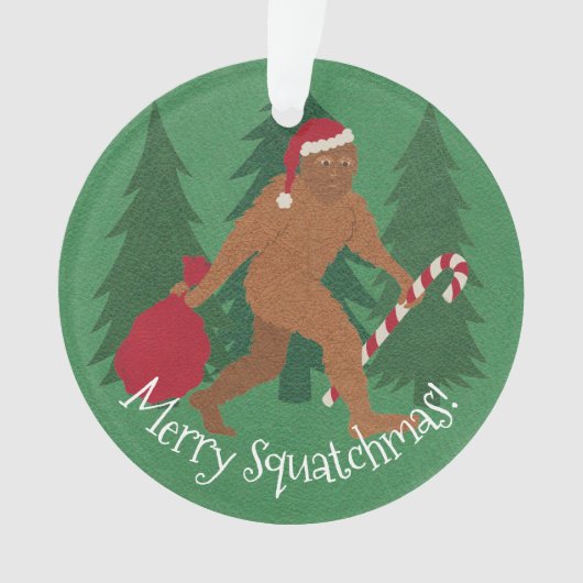Kerstman squatch kerst met Jouw naam en jaar Ornament (voorkant)