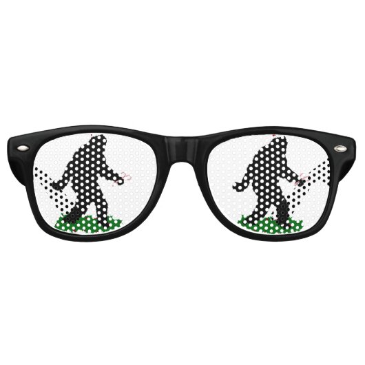 Kerstman Squatch - Squatchen met Kerststokken Retro Zonnebril (Voorkant)
