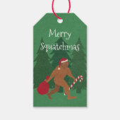 Kerstman squatch van kerst naar grappige Cartoon Cadeaulabel (Voorkant)