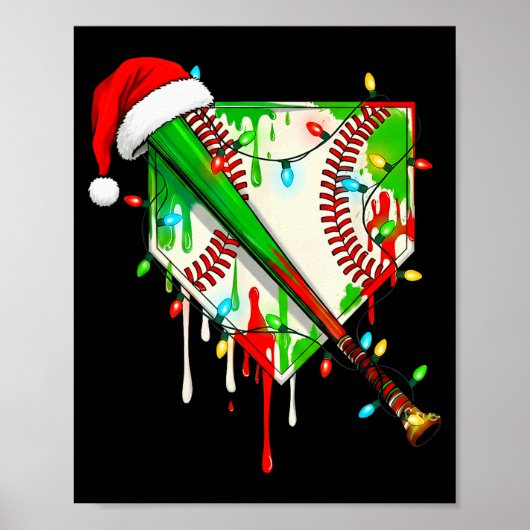 Kerstman Srts Ijs Baseball Kerstmis Xmas Pyjama Ki Poster (Voorkant)
