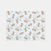 kerstman-staf, griekbank fleece deken (Voorkant (Horizontaal))