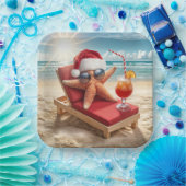 Kerstman Stafish op een Chaise Lounge Papieren Bordje (Feest)