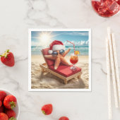 Kerstman Stafish op een Chaise Lounge Servet (Insitu)