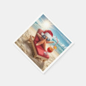 Kerstman Stafish op een Chaise Lounge Servet (Hoek)