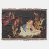 Kerstman Stall Mary Joseph Baby Jesus Deken (Voorkant)