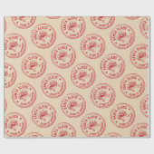 Kerstman Stempel van goedkeuring Cadeaupapier (Vlak)