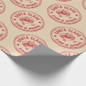 Kerstman Stempel van goedkeuring Cadeaupapier (Hoek)