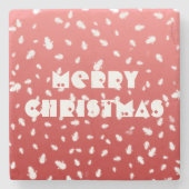 Kerstman Stenen Onderzetter (Voorkant)