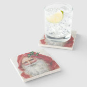  kerstman stenen onderzetter (Zijkant)