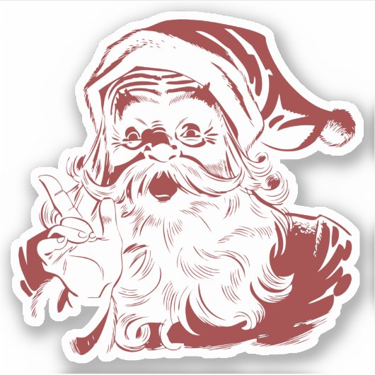 Kerstman Sticker (Voorkant)