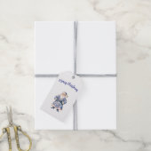 Kerstman sticker cadeaulabel (Met Touw)