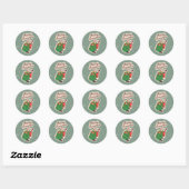 Kerstman sticker in vintage stijl (Vel)