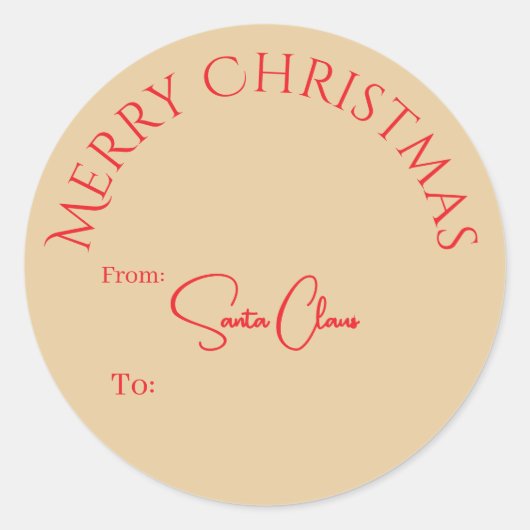 Kerstman Sticker Label (Voorkant)
