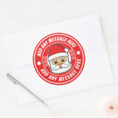 Kerstman stickerlabels gepersonaliseerd ronde sticker (Envelop)
