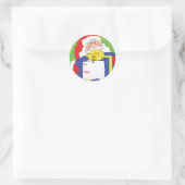 Kerstman Stickers. Personaliseren. Ronde Sticker (Tas)