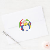 Kerstman Stickers. Personaliseren. Ronde Sticker (Envelop)