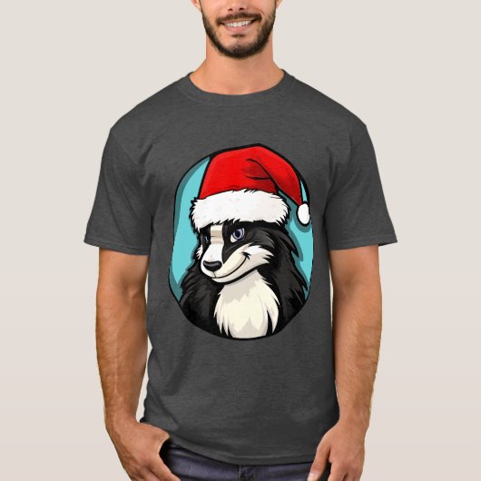 Kerstman stinkdier T-shirt (Voorkant)