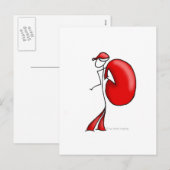 Kerstman-stok-cijfer Feestdagenkaart (Voorkant / Achterkant)