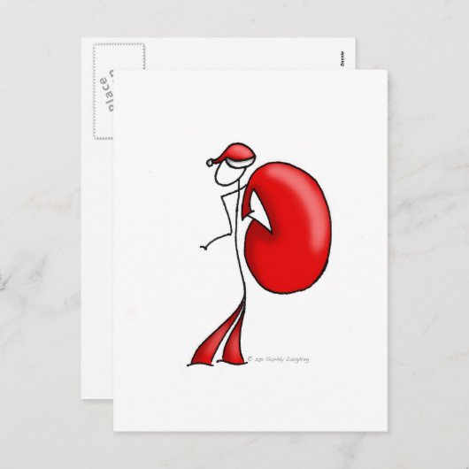 Kerstman-stok-cijfer Feestdagenkaart (Voorkant / Achterkant)