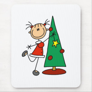 Kerstman Stokfiguur Boom Muismat