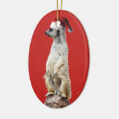 Kerstman stokstaartje keramisch ornament (Links)