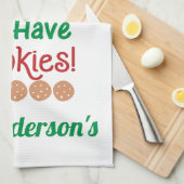 Kerstman Stop Hier Achter We Hebben Koekjes Theedoek (Quarter Fold)