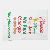 Kerstman Stop Hier Achter We Hebben Koekjes Theedoek (Horizontaal)