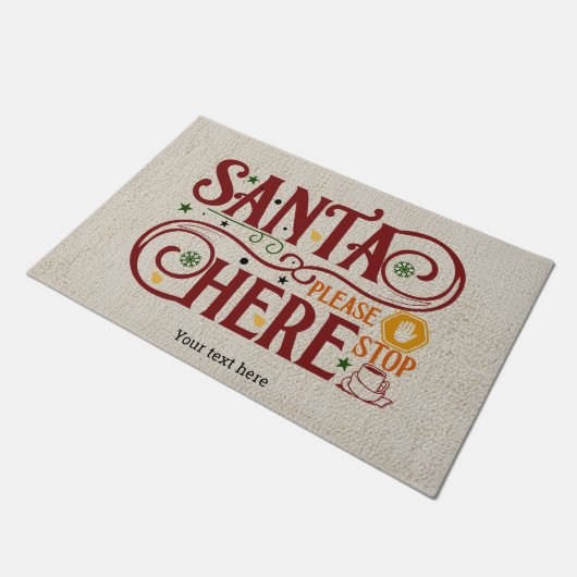 Kerstman, stop hier alsjeblieft de deurmat (Schuin)