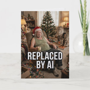 Kerstman stopt ermee AI-vervanging Grappige Kerst Kaart