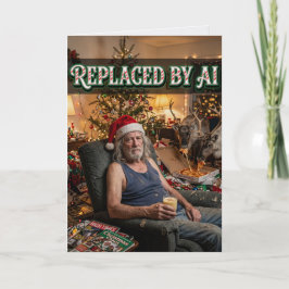 Kerstman stopt ermee AI vervanging Grappige Kerst Kaart