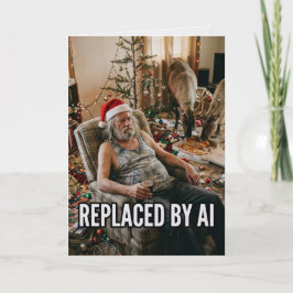 Kerstman stopt ermee AI-vervanging Grappige Kerst Kaart