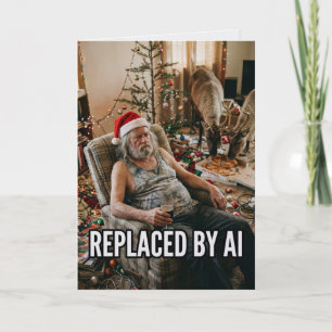 Kerstman stopt ermee AI-vervanging Grappige Kerst Kaart