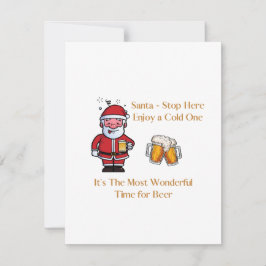 Kerstman Stopt Hier, Geniet Van Een Koude Op Vakan Feestdagenkaart