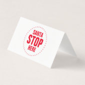 Kerstman Stopt Hier rood wit leuk grappig bord Kaart (Voorkant)