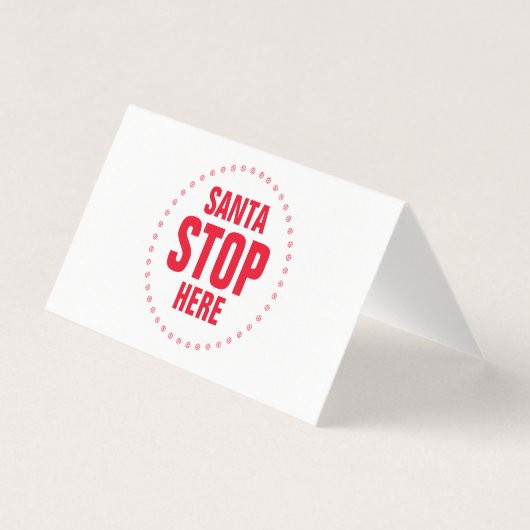 Kerstman Stopt Hier rood wit leuk grappig bord Kaart (Voorkant)