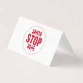 Kerstman Stopt Hier rood wit leuk grappig bord Kaart (Achterkant)