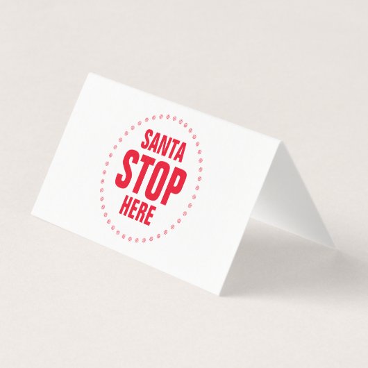 Kerstman Stopt Hier rood wit leuk grappig bord Kaart (Achterkant)