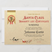 Kerstman Stoute Lijst Kerstwaarschuwing Feestdagenkaart (Voorkant)