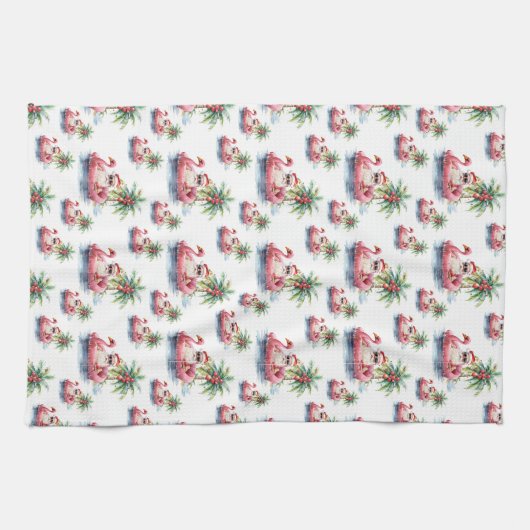 Kerstman Strand Theedoek (Horizontaal)