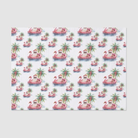 Kerstman Strand Tissuepapier (Voorkant)