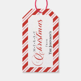 Kerstman Streep Script Prettig Kerstfeest  Cadeaulabel