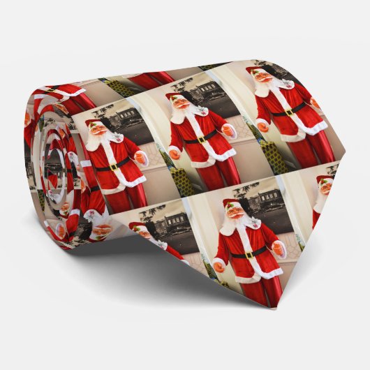 kerstman stropdas (Opgerold)